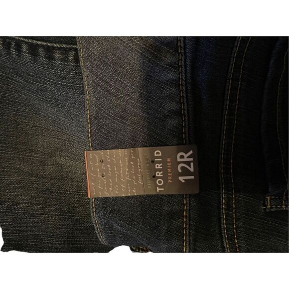 NWT Torrid Premium Womens Blue Dark-Wash Straight-Leg Jeggings Jeans Size 12R - Picture 5 of 16
